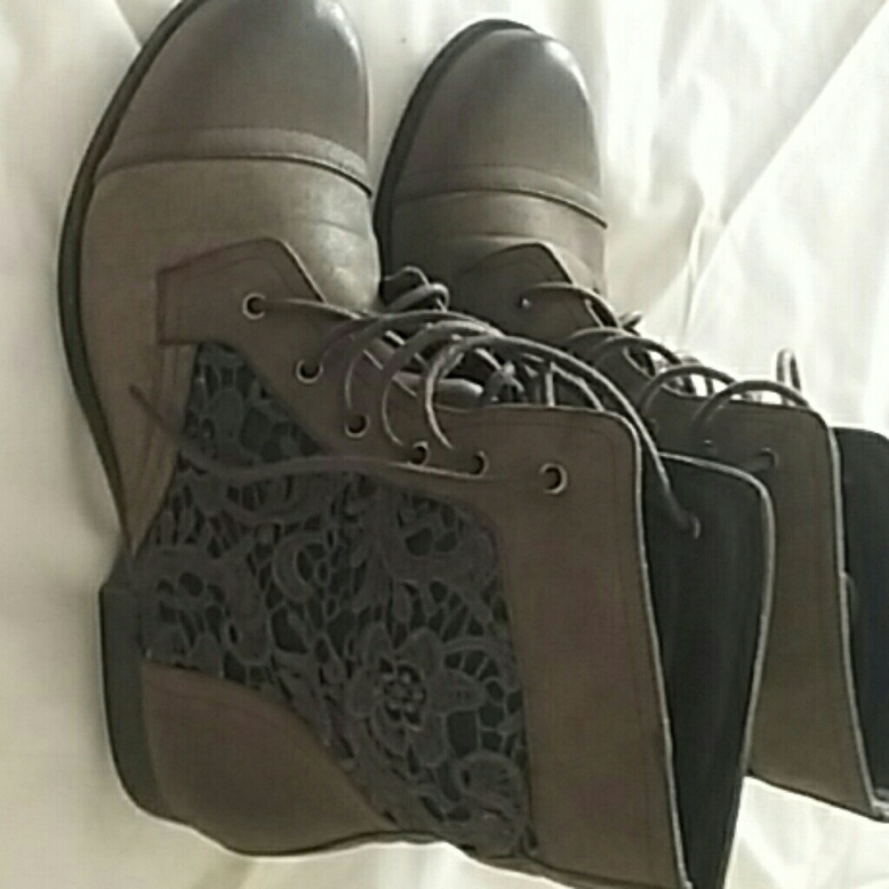 Brown suede ankle boots